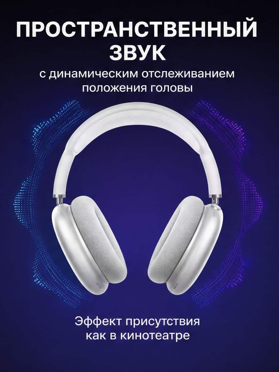Карточка AirPods Max Silver про пространственный звук