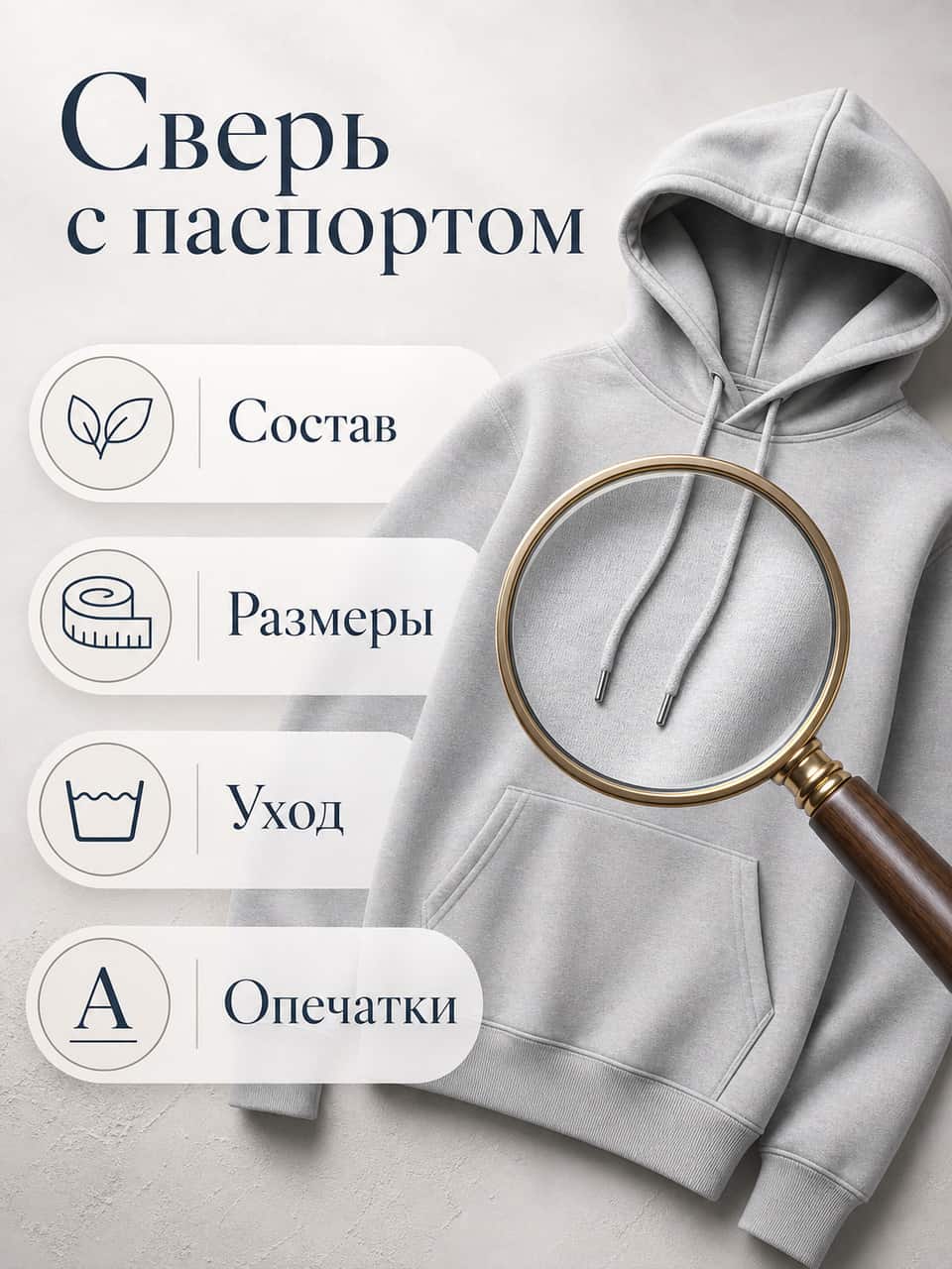 ] ## Шаг 5. Проверь факты на слайдах Собрал набор, не спеши грузить. Пройди по каждому слайду и сверь с паспортом. Что проверить: 1. Состав и плотность совпадают с реальными. 2. Размеры не перепутаны. 3. Уход написан верно (не обещай машинную стирку, если нельзя). 4. Нет опечаток в названии и цифрах. Это твоя зона ответственности. Сервис формирует слайды, но за точность цифр отвечаешь ты. Неподтверждённая характеристика создаёт риск жалоб, возвратов и плохих отзывов. [ФОТО →